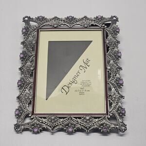 Vintage Jewels Designer Mat 5 x 7 Picture Frame Ornate Metal Y2K Photo Frame